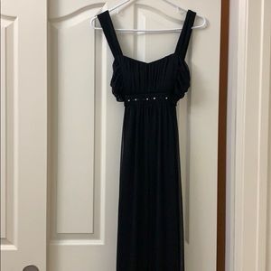 Black chiffon evening dress